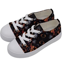 Fractal Vintage Grunge Print Design Kids  Low Top Canvas Sneakers by dflcprintsclothing