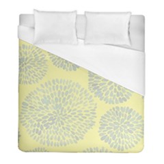 Spring Dahlia Print - Pale Yellow & Light Blue Duvet Cover (full/ Double Size) by WensdaiAmbrose