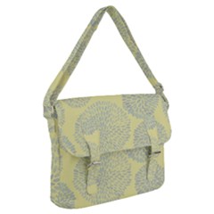 Spring Dahlia Print - Pale Yellow & Light Blue Buckle Messenger Bag by WensdaiAmbrose