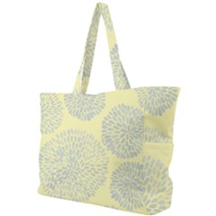 Spring Dahlia Print - Pale Yellow & Light Blue Simple Shoulder Bag by WensdaiAmbrose