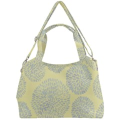 Spring Dahlia Print - Pale Yellow & Light Blue Double Compartment Shoulder Bag by WensdaiAmbrose