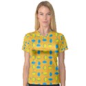 Lemons Ongoing Pattern Texture V-Neck Sport Mesh Tee View1