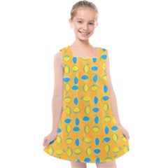 Lemons Ongoing Pattern Texture Kids  Cross Back Dress by Mariart