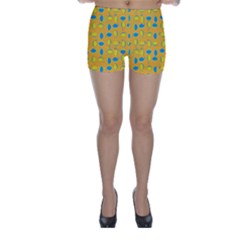 Lemons Ongoing Pattern Texture Skinny Shorts by Mariart