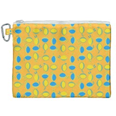 Lemons Ongoing Pattern Texture Canvas Cosmetic Bag (xxl) by Mariart