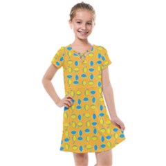 Lemons Ongoing Pattern Texture Kids  Cross Web Dress