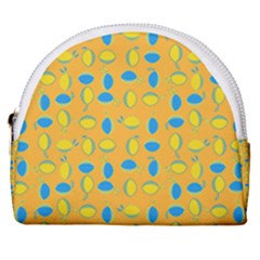 Lemons Ongoing Pattern Texture Horseshoe Style Canvas Pouch