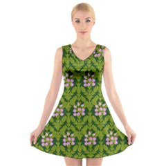 Pattern Nature Texture Heather V-neck Sleeveless Dress