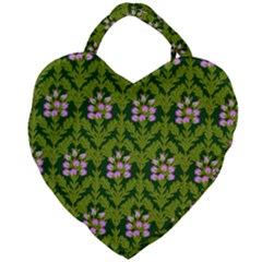 Pattern Nature Texture Heather Giant Heart Shaped Tote by Alisyart