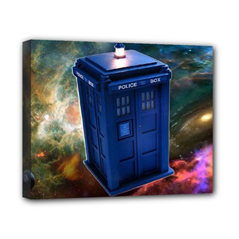 The Police Box Tardis Time Travel Device Used Doctor Who Canvas 10  X 8  (stretched) by Sudhe