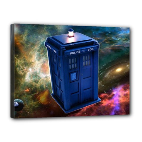 The Police Box Tardis Time Travel Device Used Doctor Who Canvas 16  X 12  (stretched) by Sudhe