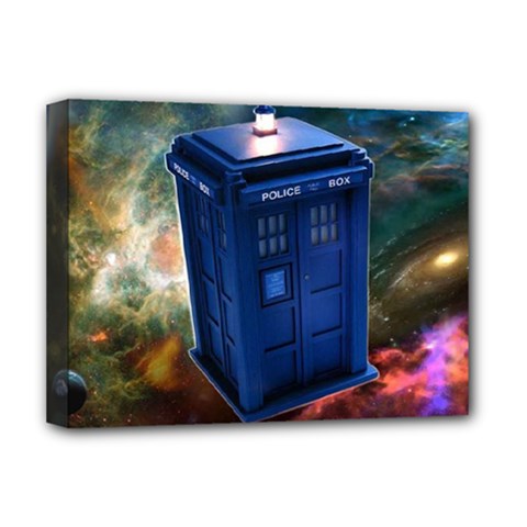 The Police Box Tardis Time Travel Device Used Doctor Who Deluxe Canvas 16  X 12  (stretched)  by Sudhe