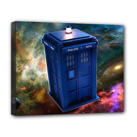 The Police Box Tardis Time Travel Device Used Doctor Who Deluxe Canvas 20  X 16  (stretched) by Sudhe