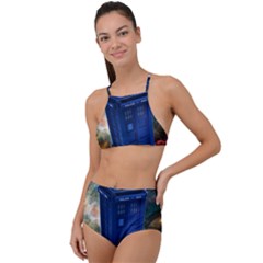 The Police Box Tardis Time Travel Device Used Doctor Who High Waist Tankini Set by Sudhe