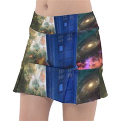 The Police Box Tardis Time Travel Device Used Doctor Who Tennis Skirt by Sudhe