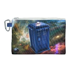 The Police Box Tardis Time Travel Device Used Doctor Who Canvas Cosmetic Bag (large) by Sudhe