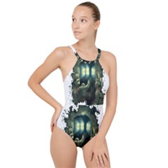 Time Machine Doctor Who High Neck One Piece Swimsuit by Sudhe