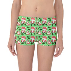 Fox And Trees Pattern Green Boyleg Bikini Bottoms