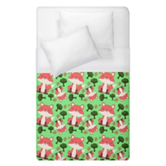 Fox And Trees Pattern Green Duvet Cover (single Size) by snowwhitegirl