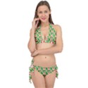 Fox And Trees Pattern Green Tie It Up Bikini Set View1