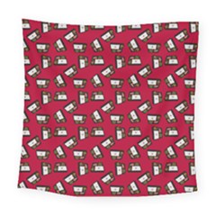 Bento Lunch Red Square Tapestry (large)