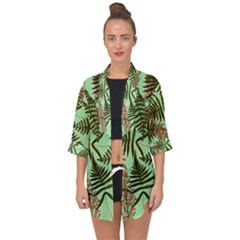 Fern Green Open Front Chiffon Kimono by snowwhitegirl