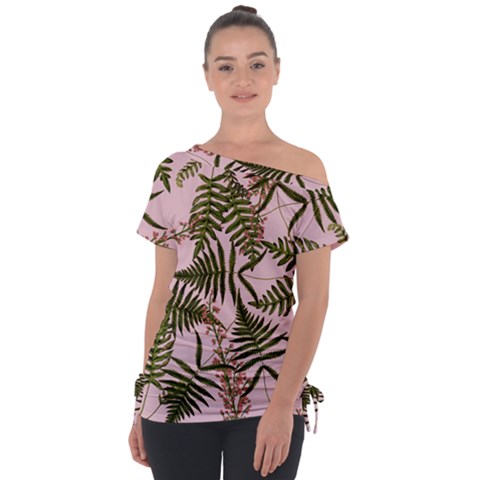 Fern Pink Tie-up Tee by snowwhitegirl