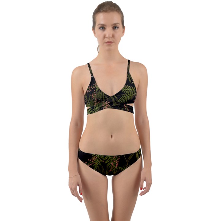 Fern Black Wrap Around Bikini Set