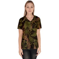 Fern Black Women s V-neck Scrub Top by snowwhitegirl