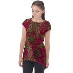 Fern Red Cap Sleeve High Low Top by snowwhitegirl