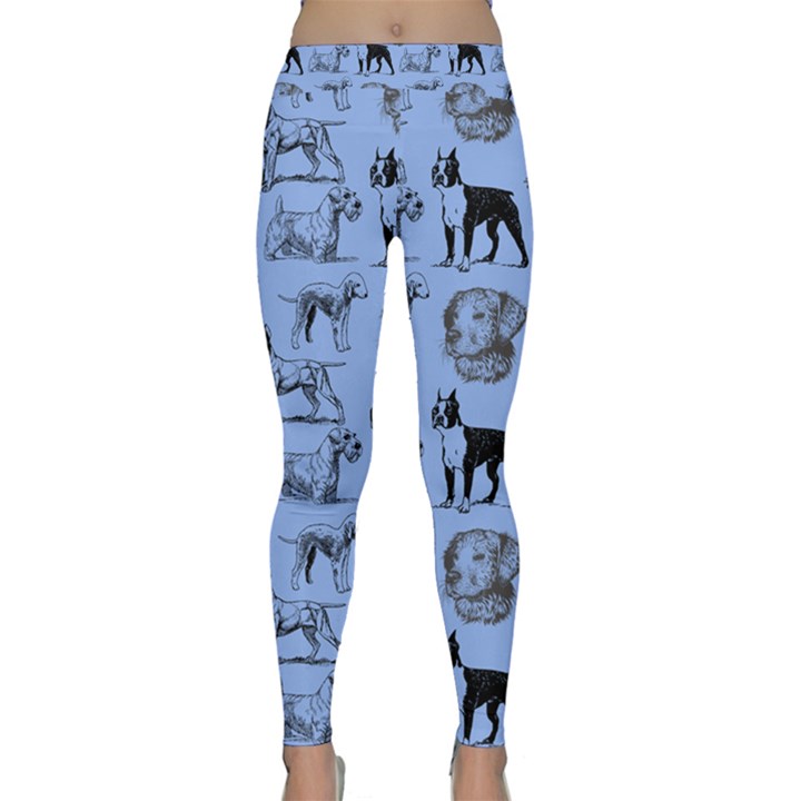 Dog Pattern Blue Classic Yoga Leggings