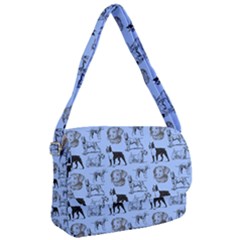 Dog Pattern Blue Courier Bag by snowwhitegirl