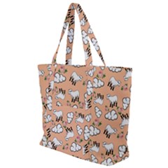 Vintage Lamb Pattern Peach Zip Up Canvas Bag by snowwhitegirl