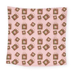 Shopping Bag Pattern Pink Square Tapestry (large)