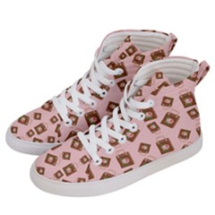 Shopping Bag Pattern Pink Men s Hi-top Skate Sneakers by snowwhitegirl