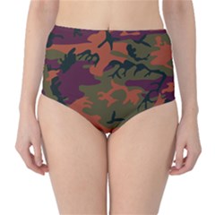 Camouflage Orange Classic High-waist Bikini Bottoms by snowwhitegirl