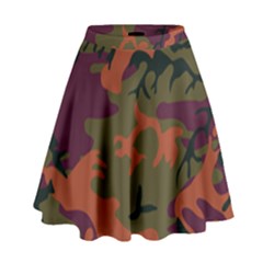 Camouflage Orange High Waist Skirt by snowwhitegirl