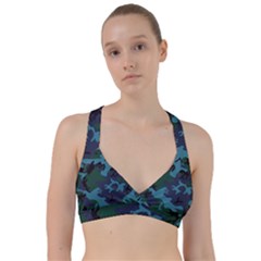 Camouflage Blue Sweetheart Sports Bra by snowwhitegirl