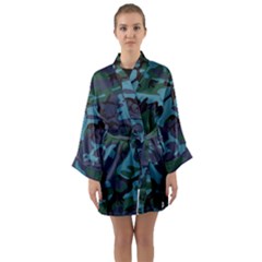 Camouflage Blue Long Sleeve Kimono Robe by snowwhitegirl