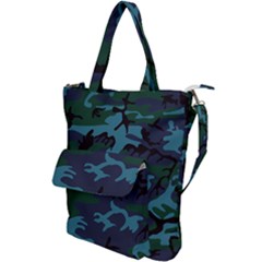 Camouflage Blue Shoulder Tote Bag