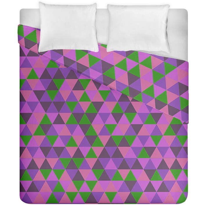Retro Pink Purple Geometric Pattern Duvet Cover Double Side (California King Size)