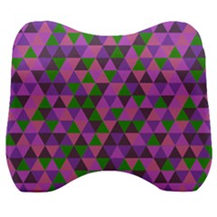 Retro Pink Purple Geometric Pattern Velour Head Support Cushion by snowwhitegirl