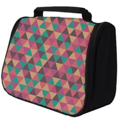 Retro Orange Green Geometric Pattern Full Print Travel Pouch (big) by snowwhitegirl