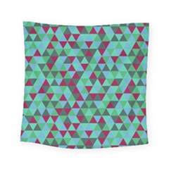 Retro Teal Green Geometric Pattern Square Tapestry (small) by snowwhitegirl