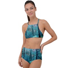 Blue Forest High Waist Tankini Set by snowwhitegirl