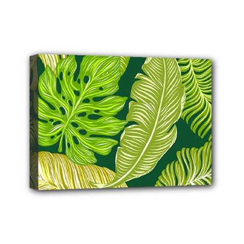 Tropical Green Leaves Mini Canvas 7  X 5  (stretched) by snowwhitegirl