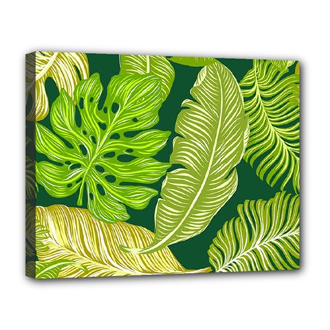 Tropical Green Leaves Canvas 14  X 11  (stretched) by snowwhitegirl