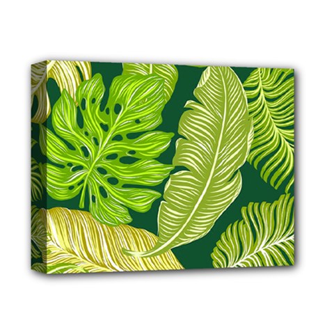 Tropical Green Leaves Deluxe Canvas 14  X 11  (stretched) by snowwhitegirl