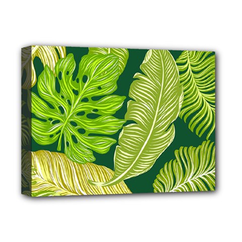 Tropical Green Leaves Deluxe Canvas 16  X 12  (stretched)  by snowwhitegirl
