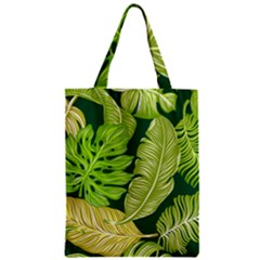 Tropical Green Leaves Zipper Classic Tote Bag by snowwhitegirl